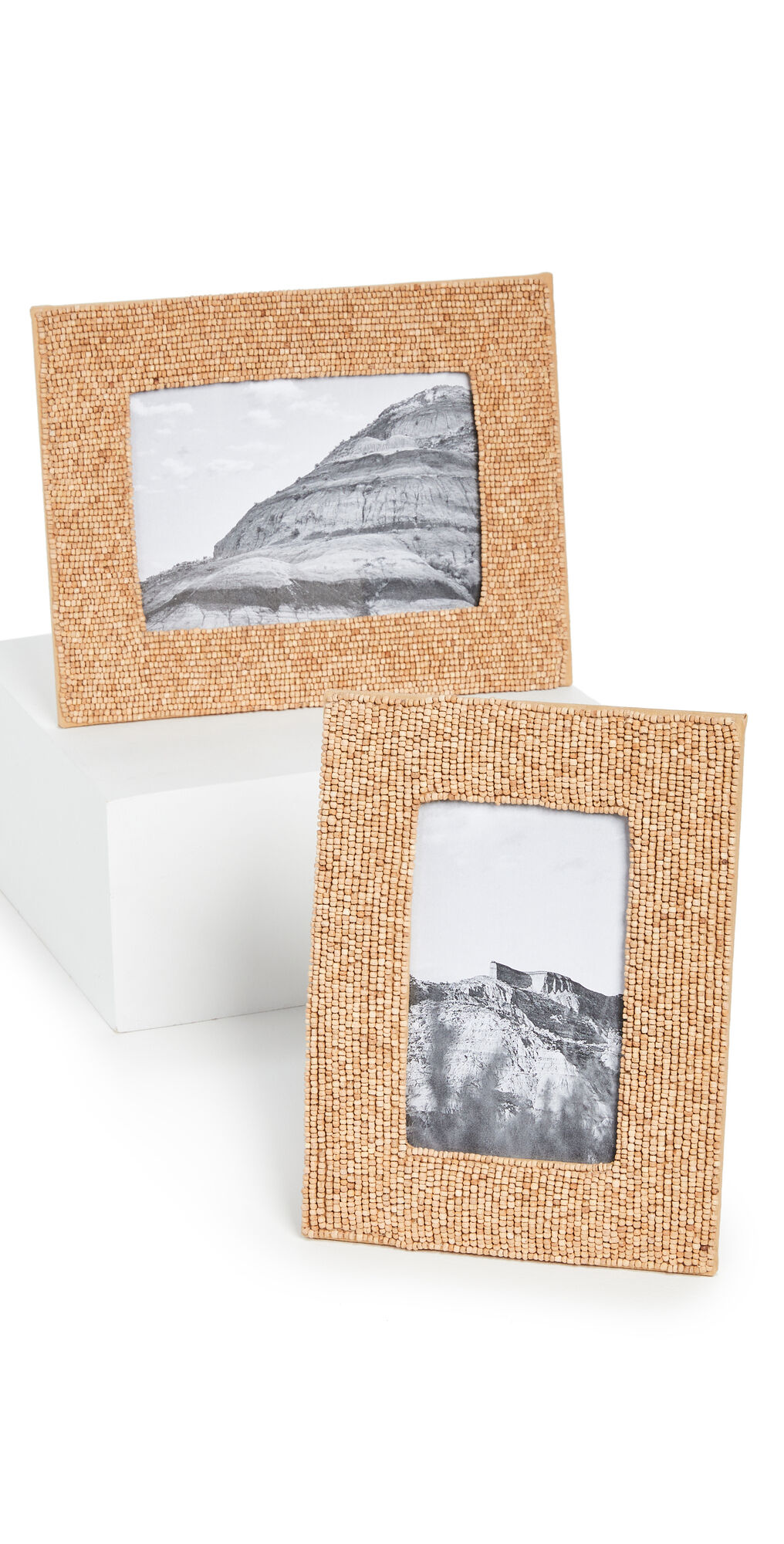 Shopbop Home Shopbop @Home Beaded Set of 2 Photo Frames Beaded Bronze One Size    size: