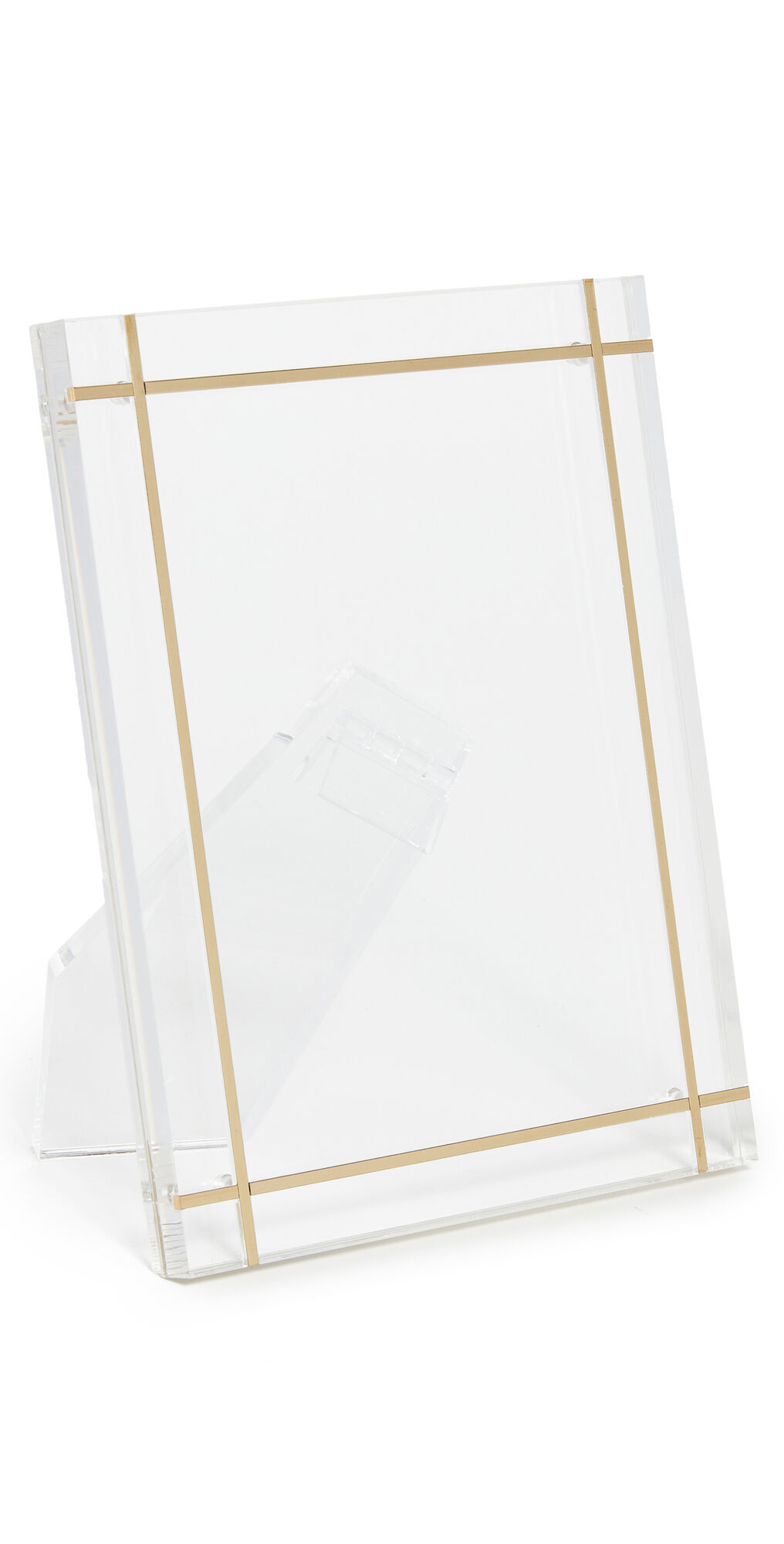 Shopbop Home Shopbop @Home Lucite Frame with Brass Inlay Clear/Gold Metal One Size    size: