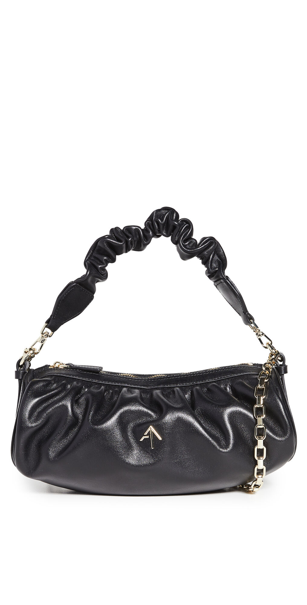 MANU Atelier Ruched Cylinder Chain XX Bag Black One Size  Black  size:One Size