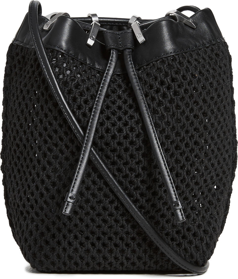 Rag & Bone Summer Dayton Drawstring Bag Black Net One Size  Black Net  size:One Size