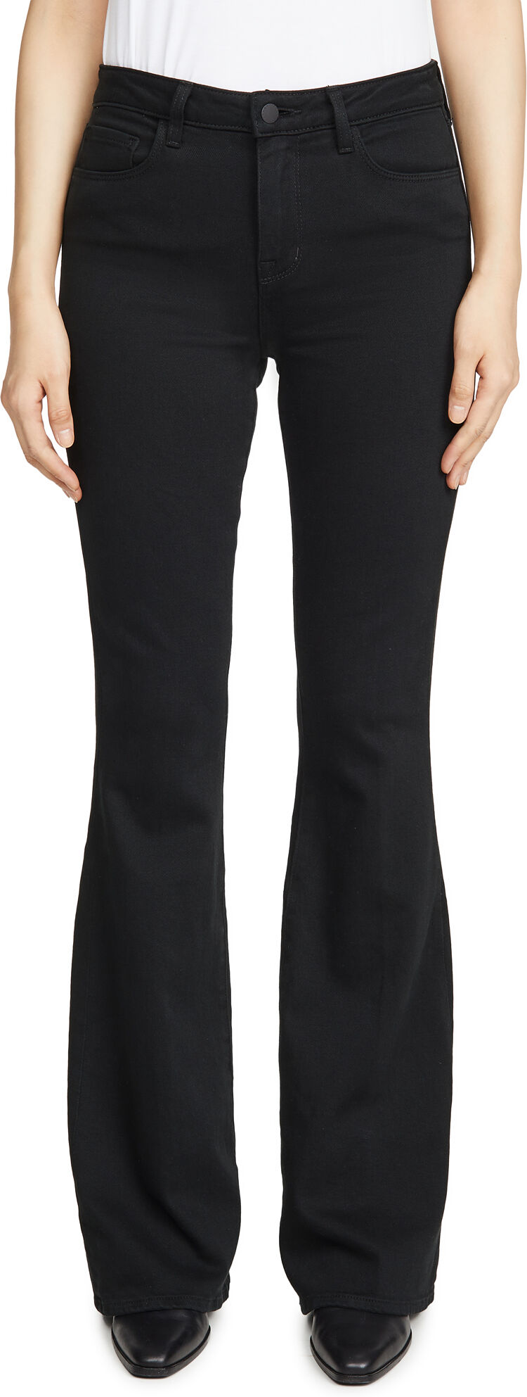 L'AGENCE Bell High Rise Flare Jeans Noir 32  Noir  size:32