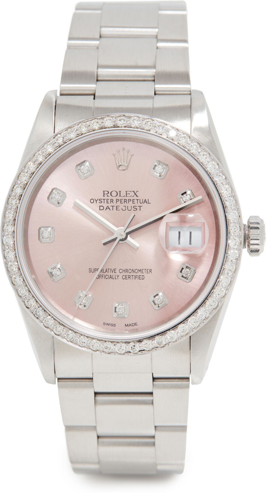 Pre-Owned Rolex 36mm Gents Rolex Date Just Pink Silver/Pink One Size  Silver/Pink  size:One Size