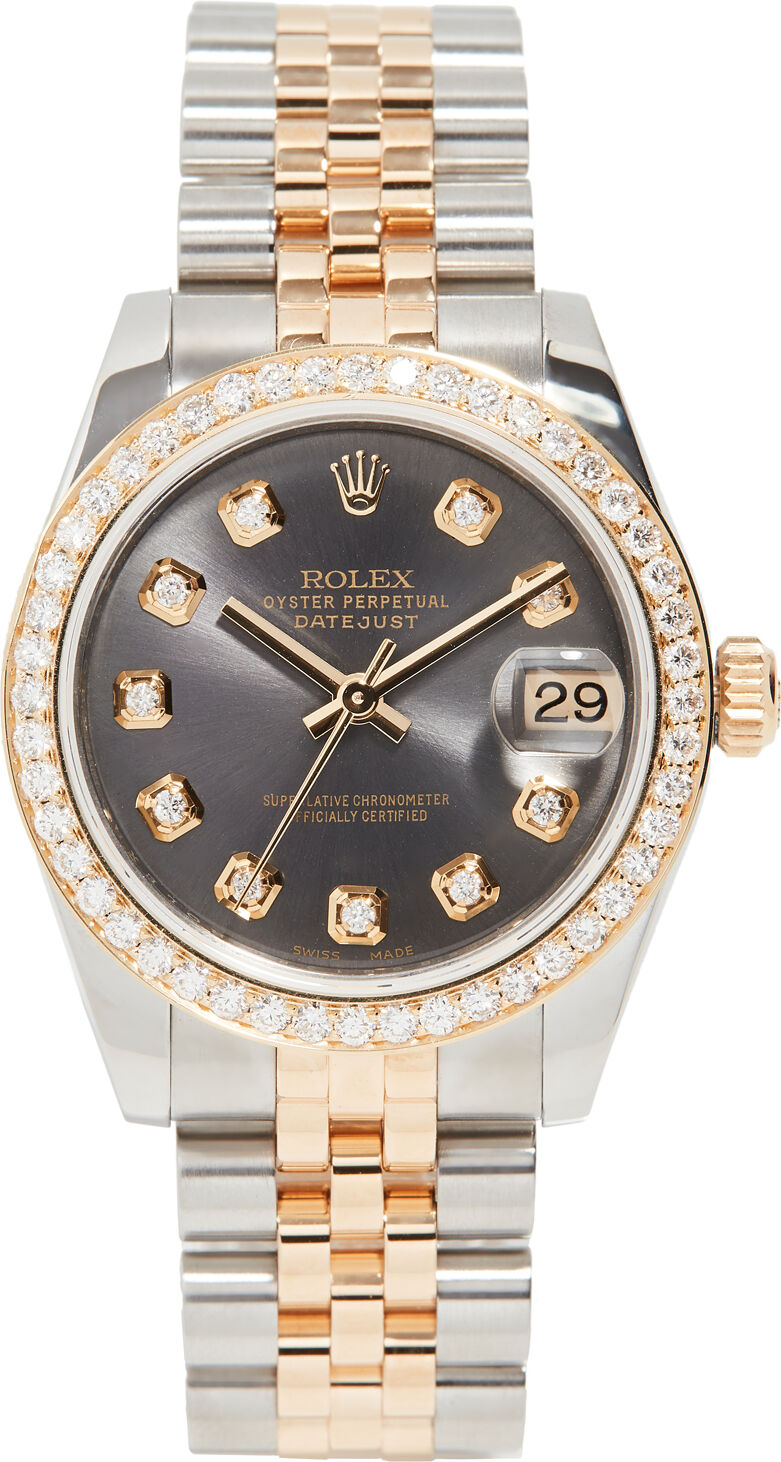 Pre-Owned Rolex Rolex Datejust Grey Diamond Watch 31mm Silver/Yellow Gold One Size  Silver/Yellow Gold  size:One Size