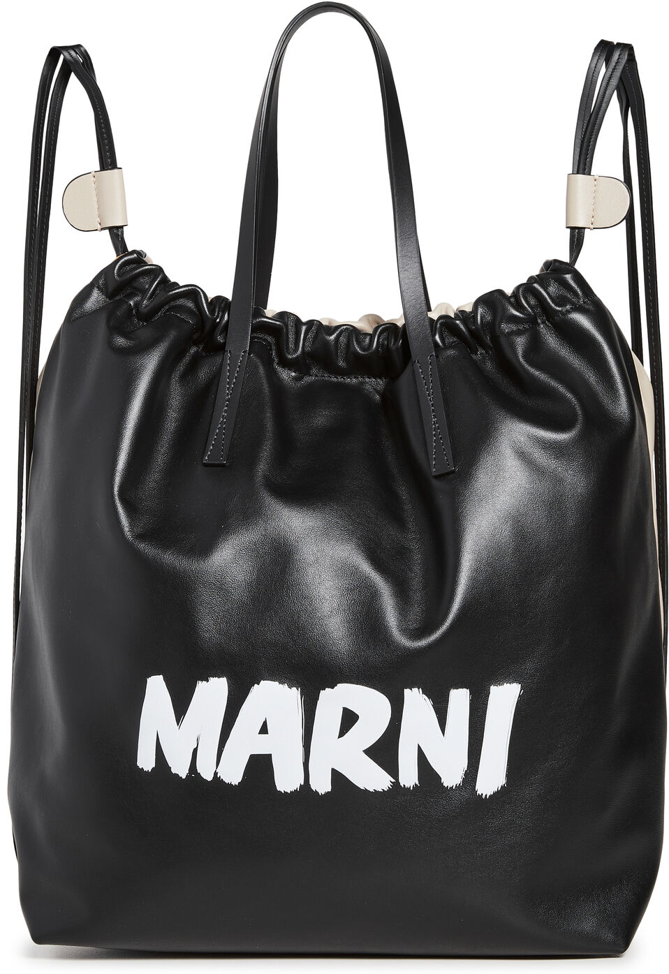 Marni Gusset Backpack Black/Light Camel One Size  Black/Light Camel  size:One Size