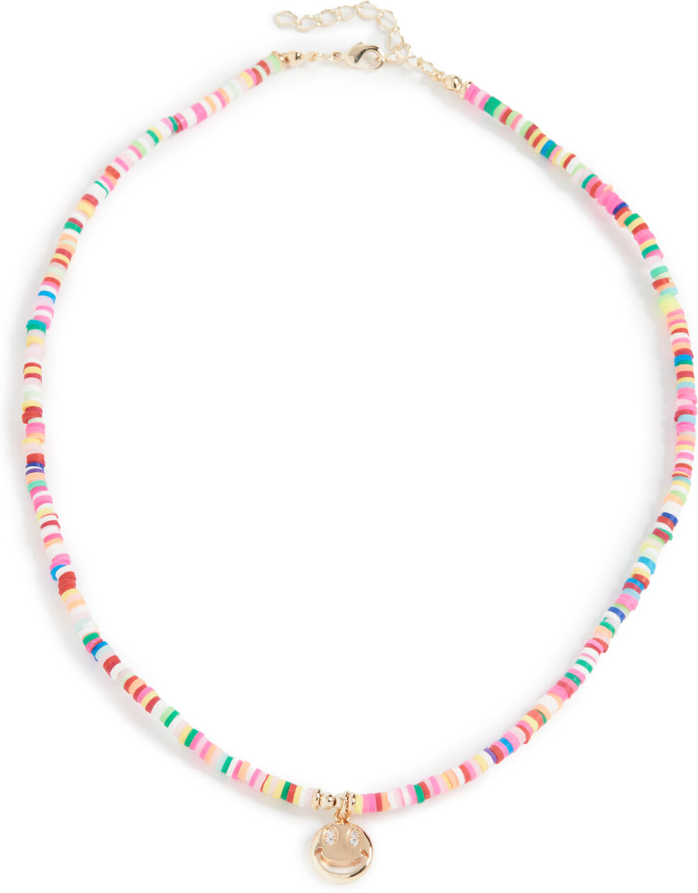 Adina's Jewels Bright Bead Smiley Face Necklace Multi-Color One Size  Multi-Color  size:One Size