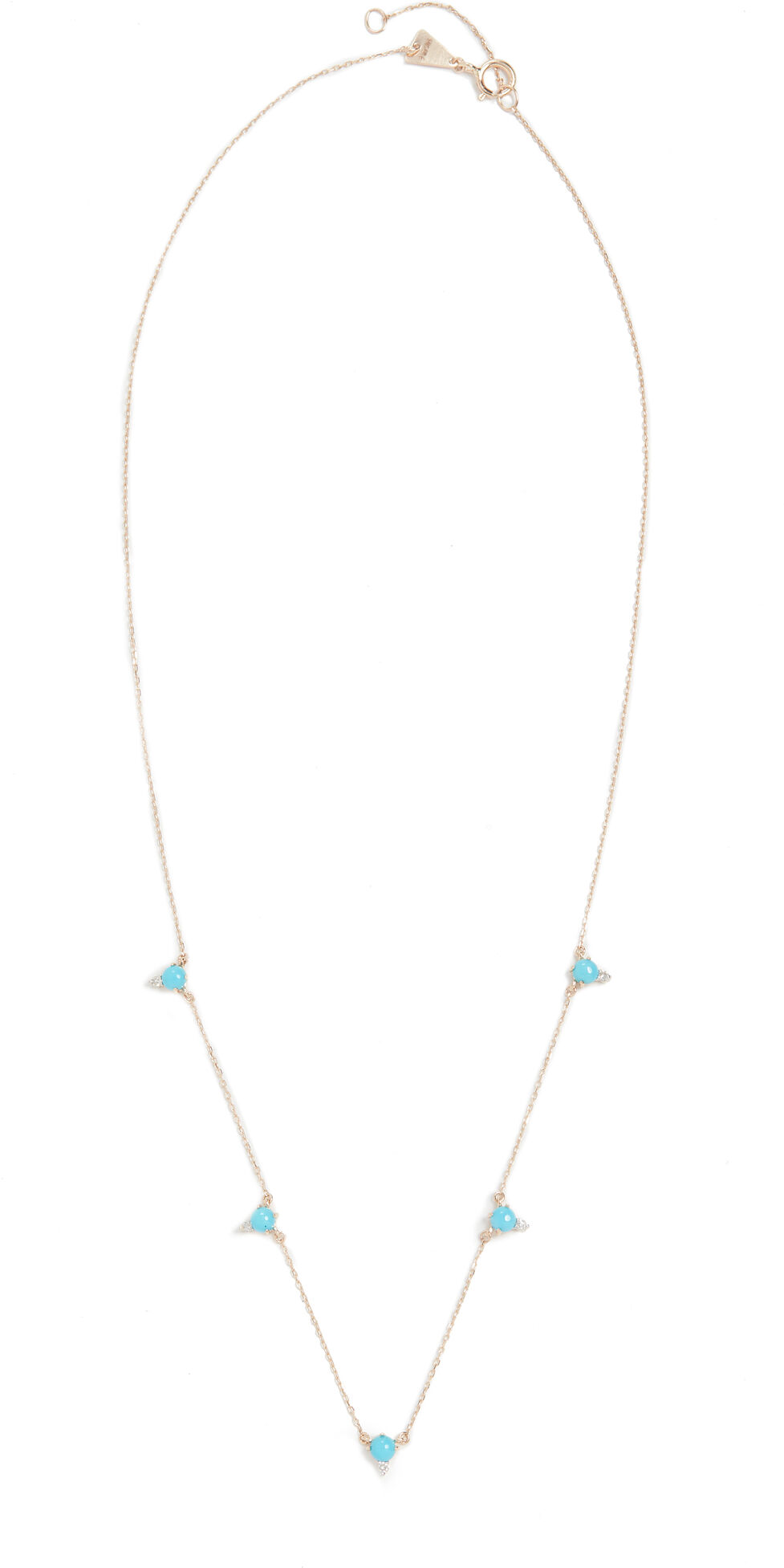 Adina Reyter 14k Turquoise + Round Diamond Chain Necklace Yellow Gold One Size  Yellow Gold  size:One Size