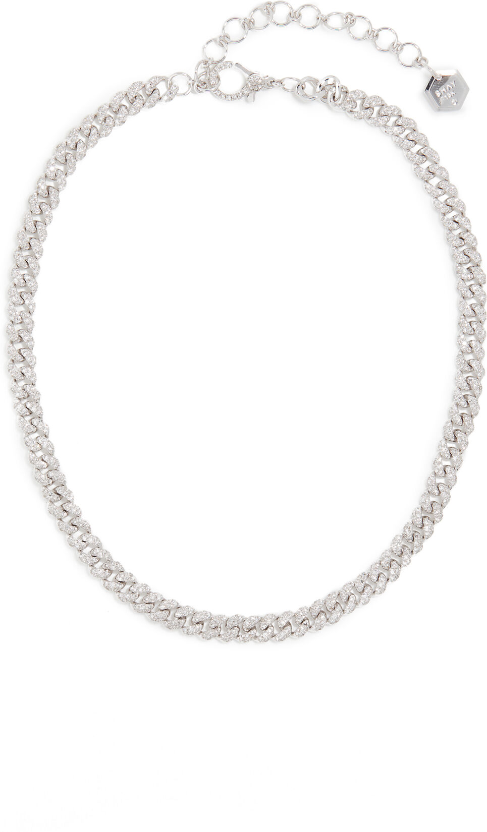 SHAY 18k Mini Pave Link Choker Necklace White Gold/White Diamonds One Size  White Gold/White Diamonds  size:One Size