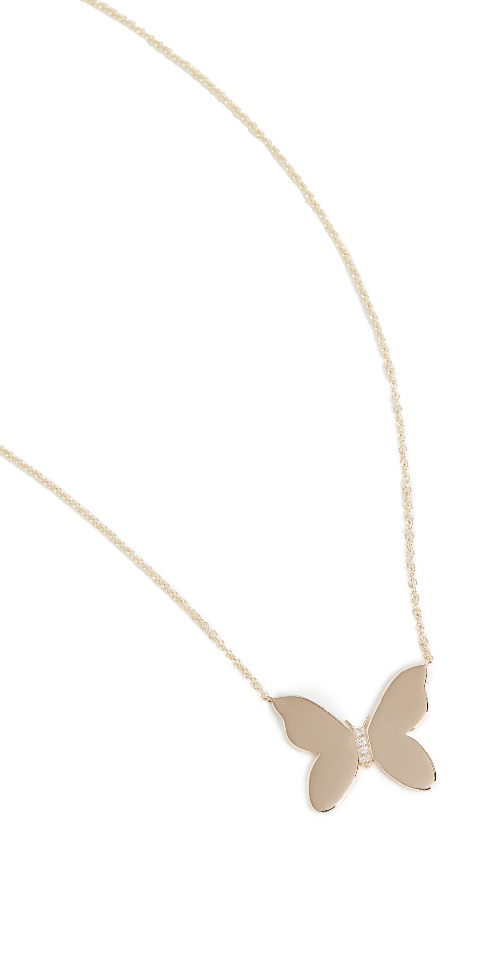 Sydney Evan Butterfly with Pave Center Necklace Gold One Size  Gold  size:One Size