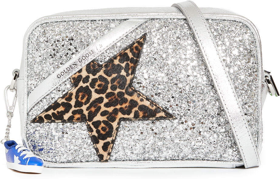 Golden Goose Star Bag Glitter Front Panel Silver/Leopard One Size  Silver/Leopard  size:One Size