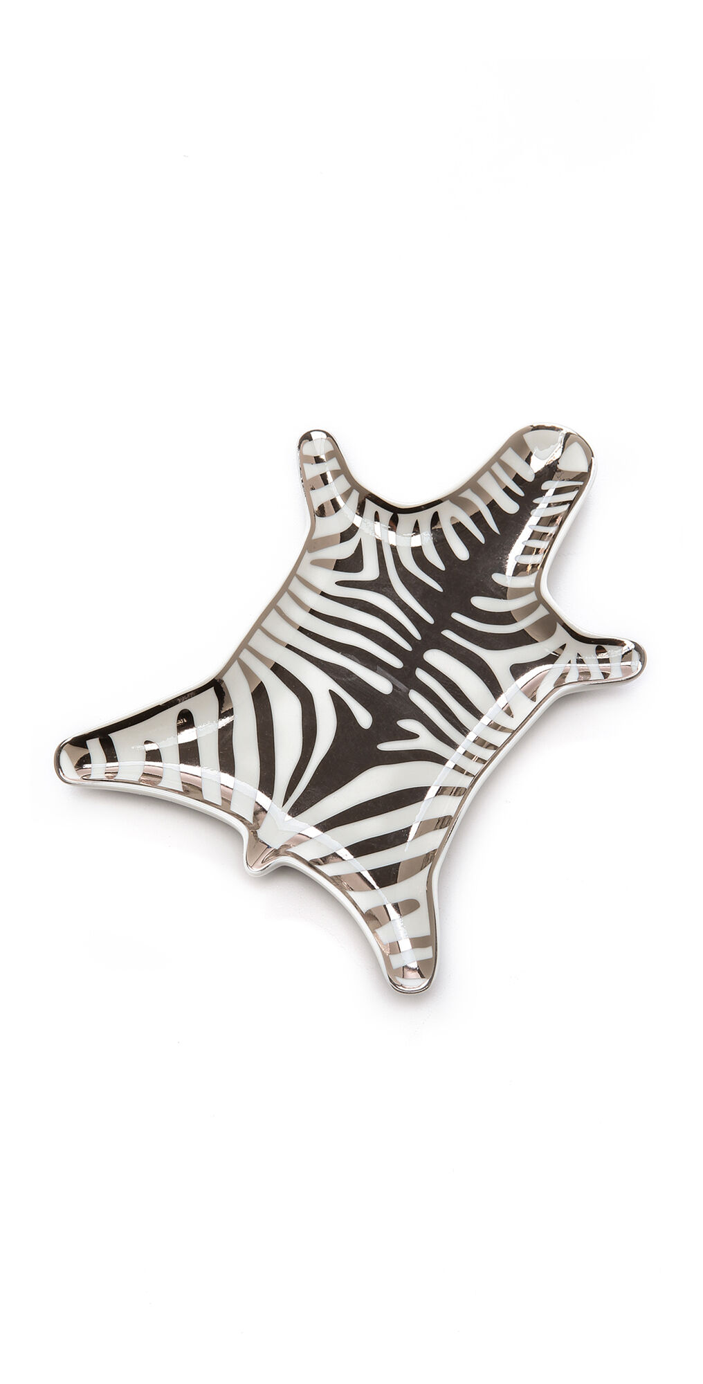 Jonathan Adler Metallic Zebra Dish Silver One Size  Silver  size:One Size