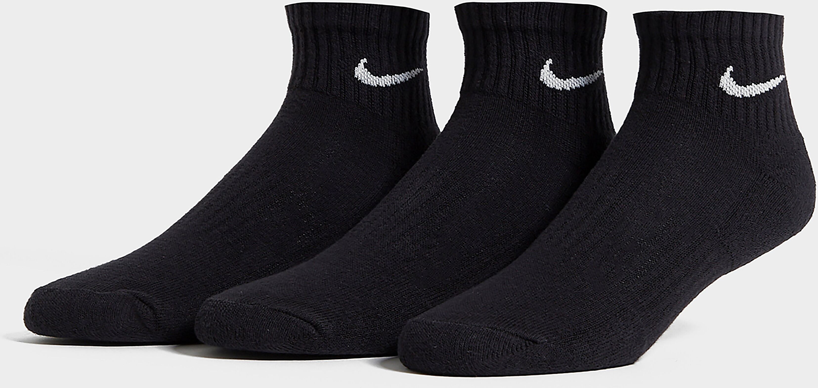 Nike Mid Ankle 3 Pack Socks - Black/White - Mens  size: M