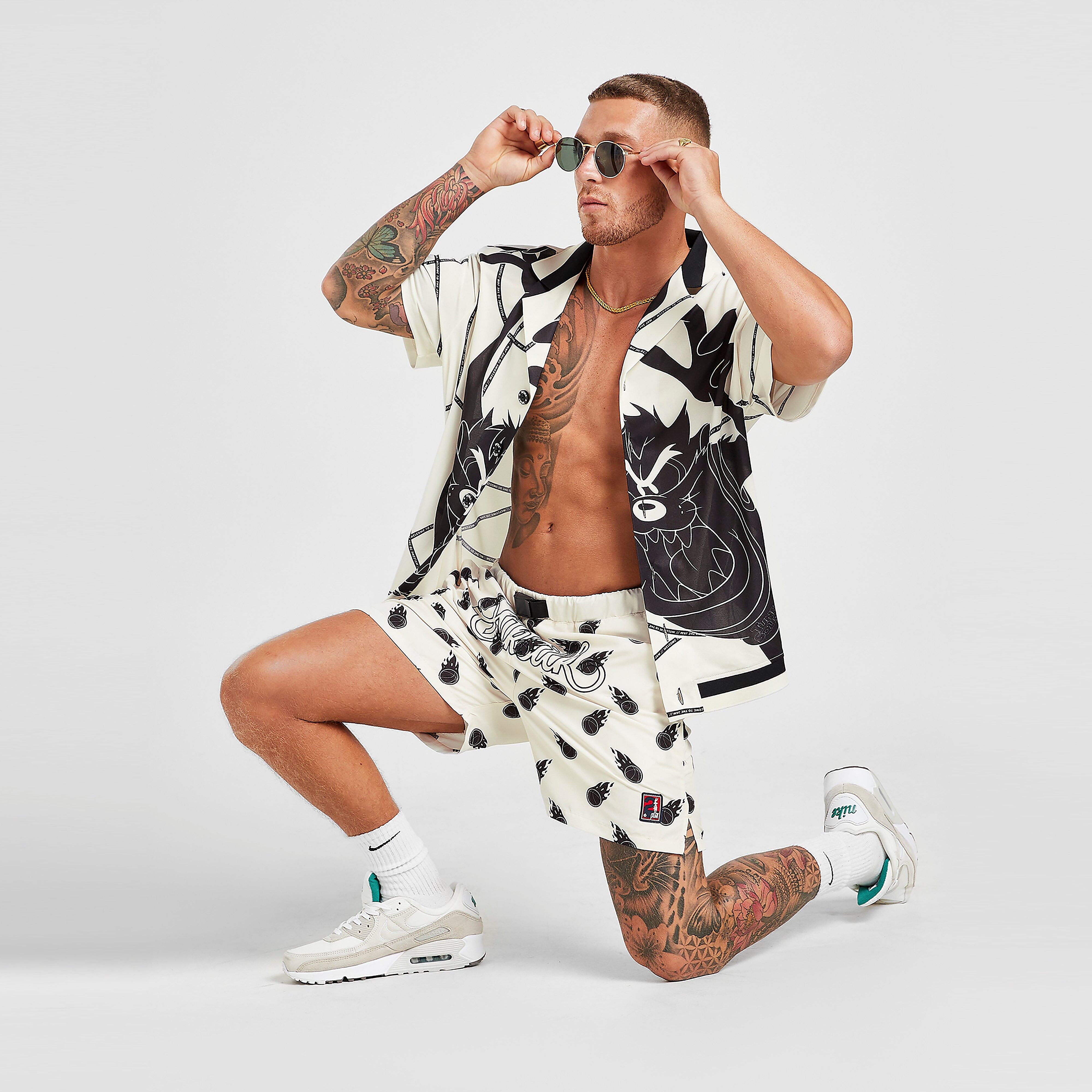 SikSilk x Space Jam Swim Shorts - White - Mens  size: M