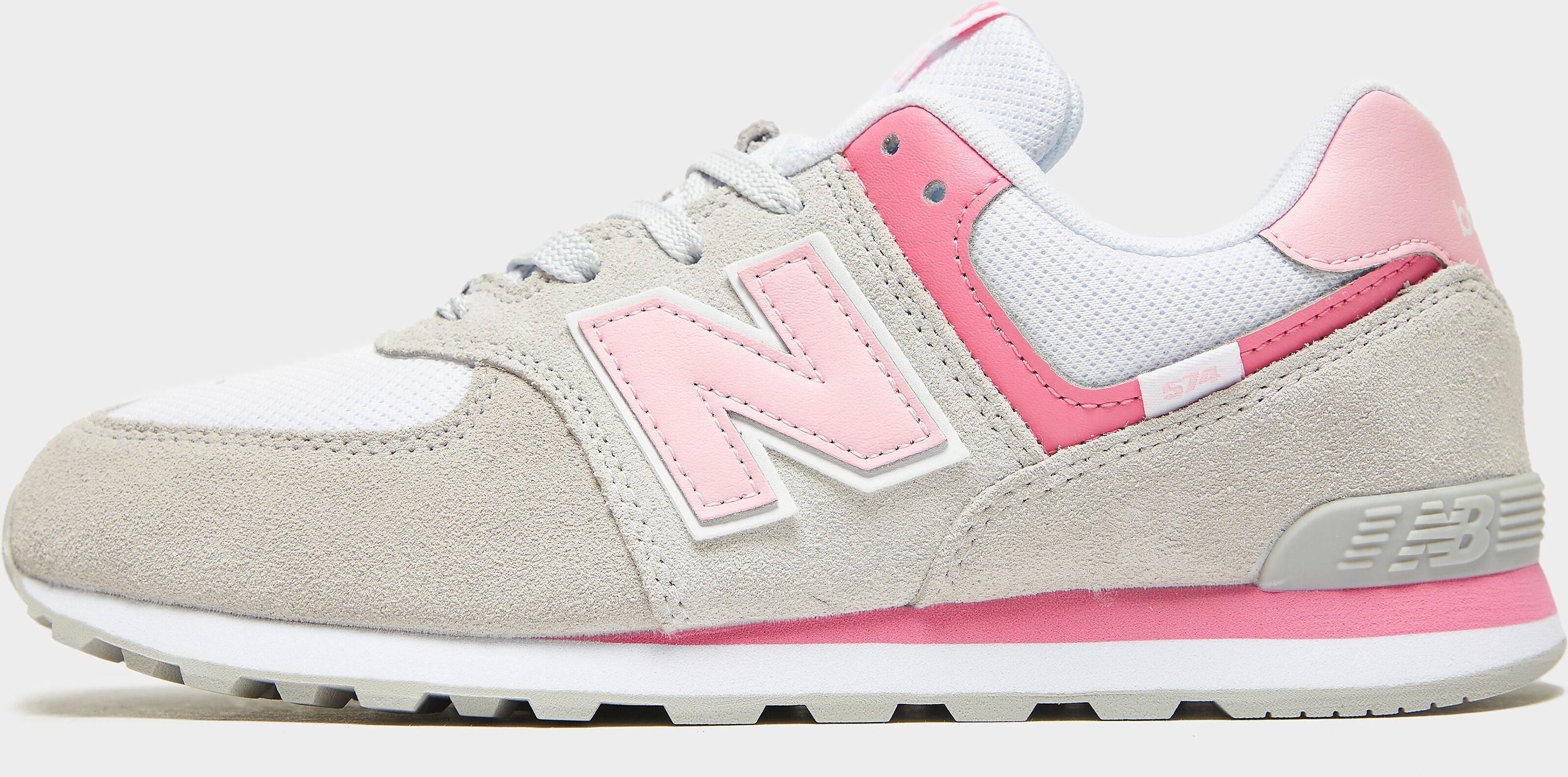 New Balance 574 Junior - Grey/Pink - Kids  size: 3.5