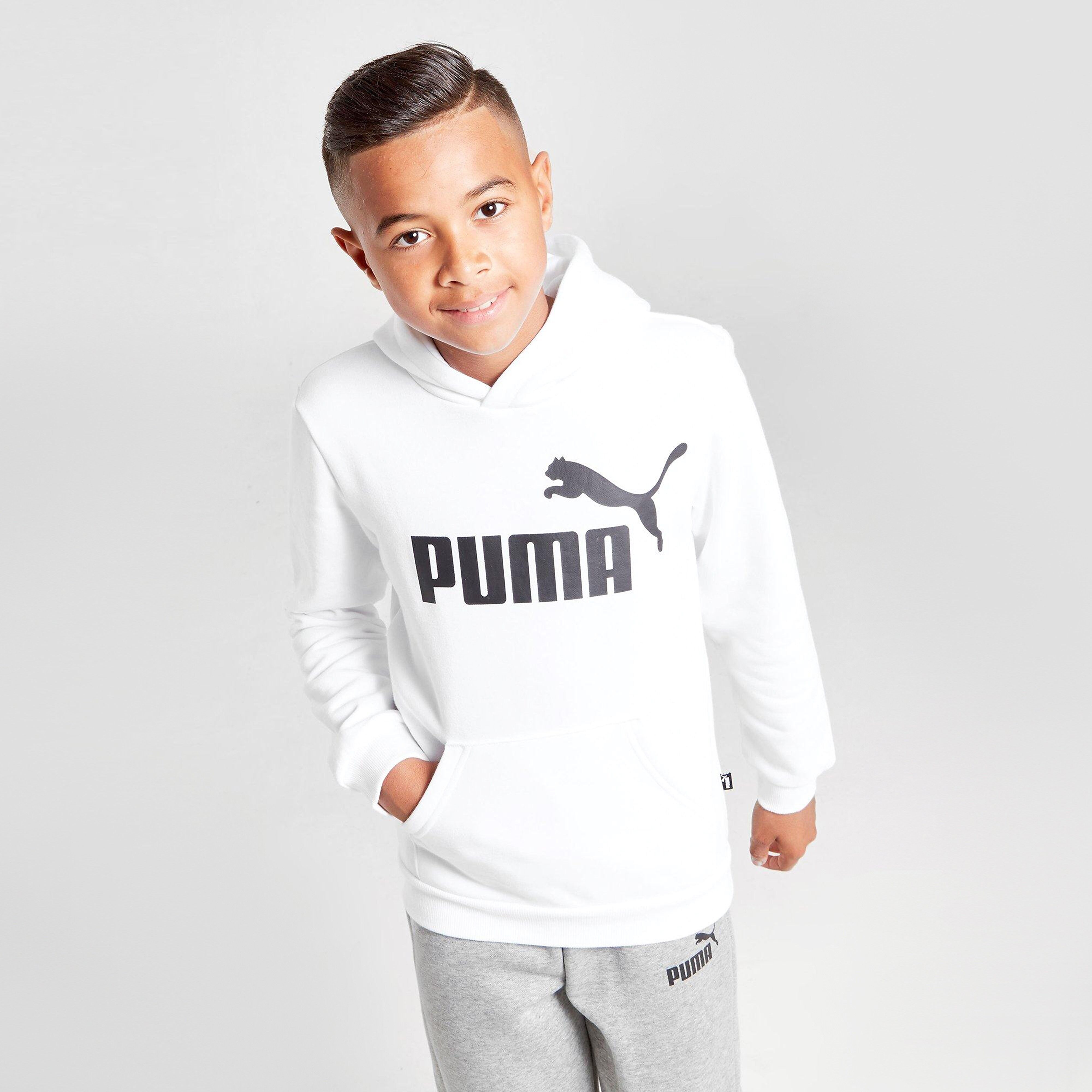 Puma Essential Logo Hoodie Junior - White - Kids  size: 9-10Y