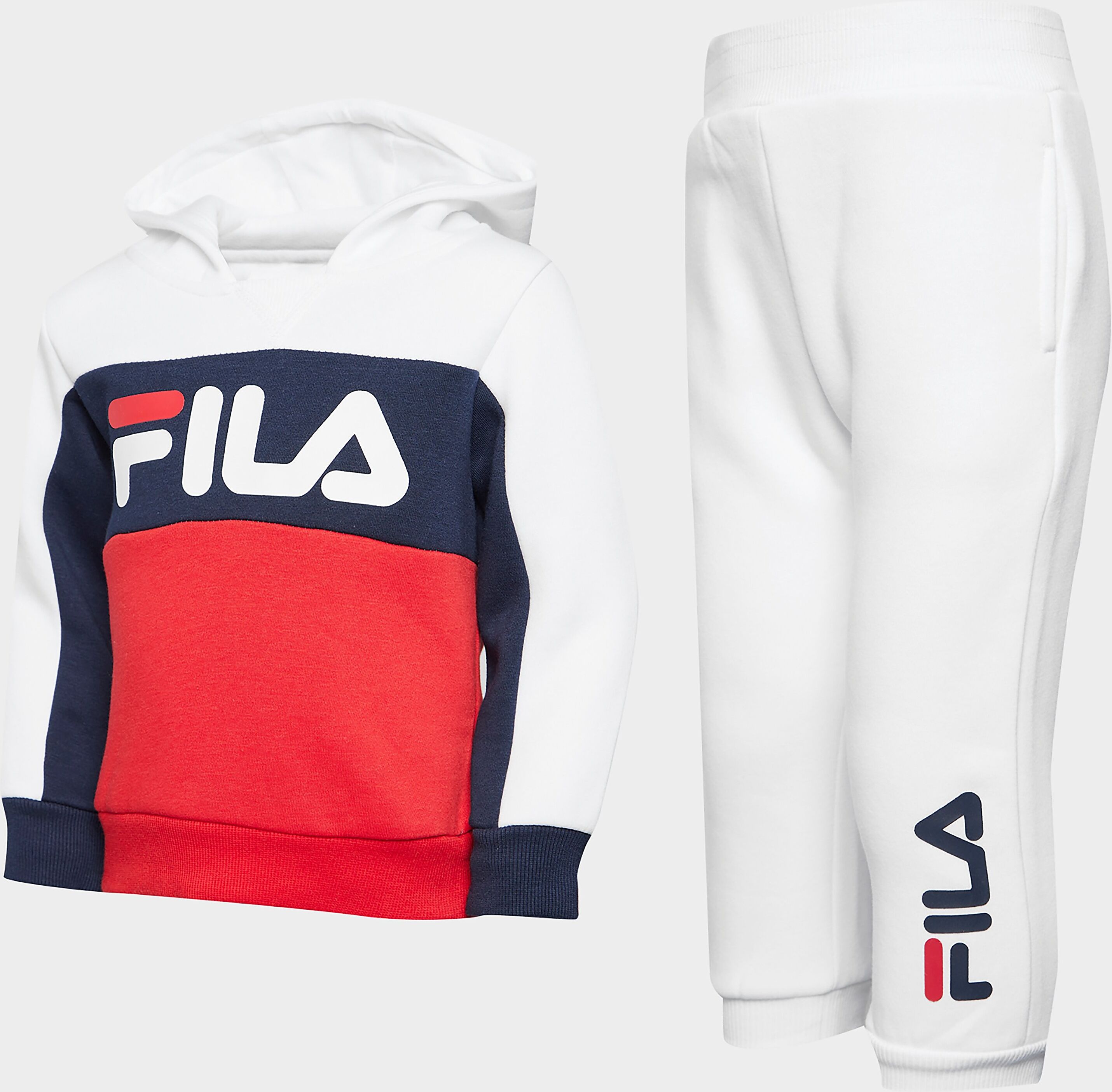 Fila James Colour Block Overhead Tracksuit Infant - White - Kids  size: 2-3Y