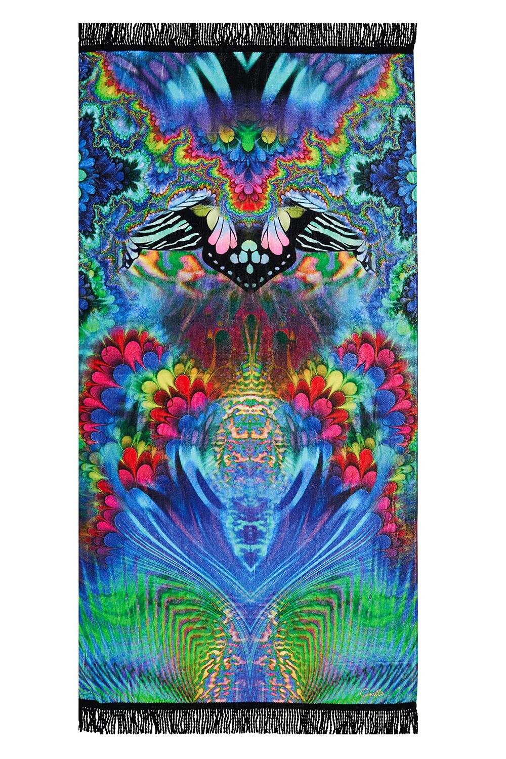 Camilla eBoutique Rectangle Towel with Fringe Hyped Up Hippie, O/S  - Size: O/S