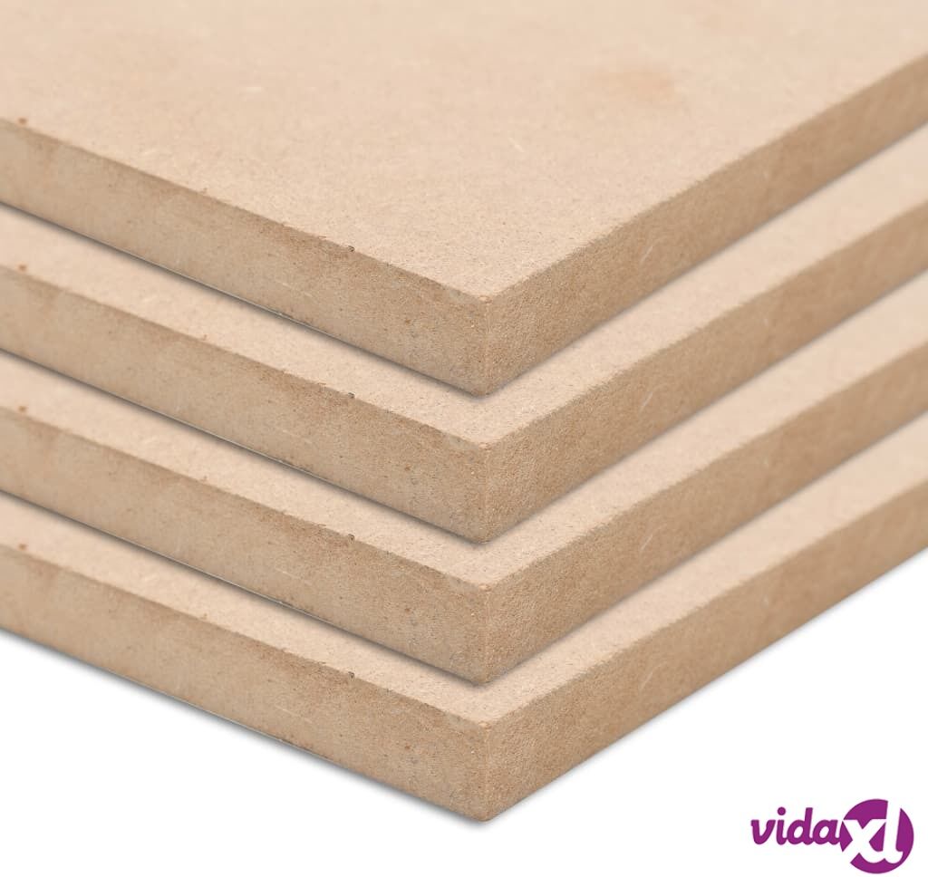 vidaXL 4 pcs MDF Sheets Square 60x60 cm 25 mm