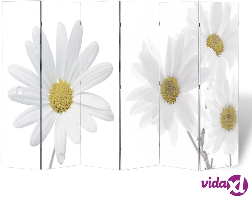 vidaXL Folding Room Divider Print 240x170cm Flower