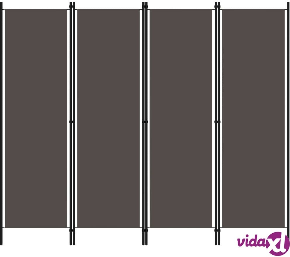 vidaXL 4-Panel Room Divider Anthracite 200x180 cm