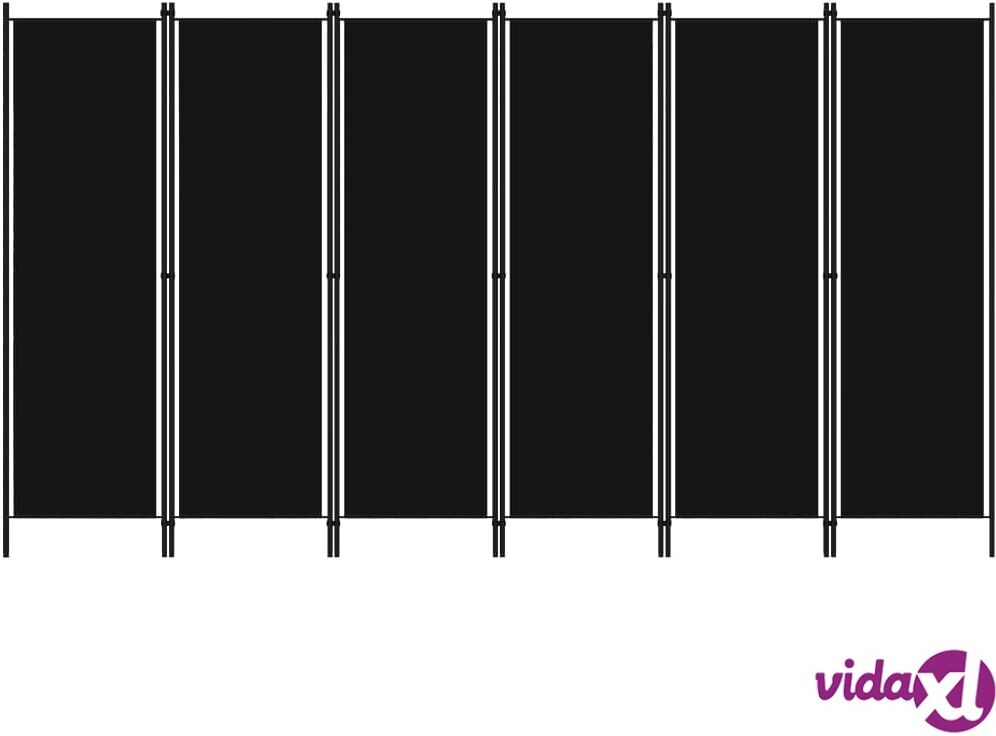 vidaXL 6-Panel Room Divider Black 300x180 cm