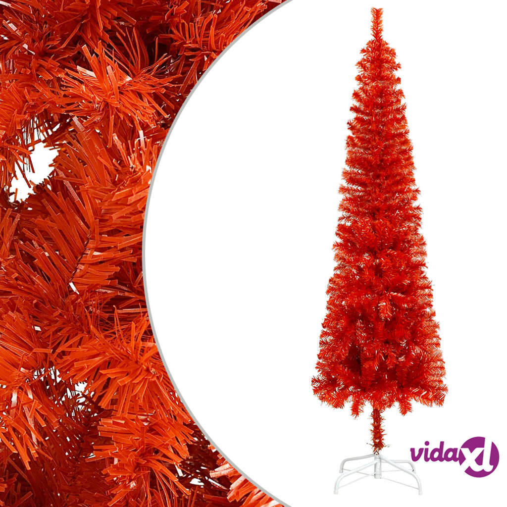vidaXL Slim Christmas Tree Red 240 cm