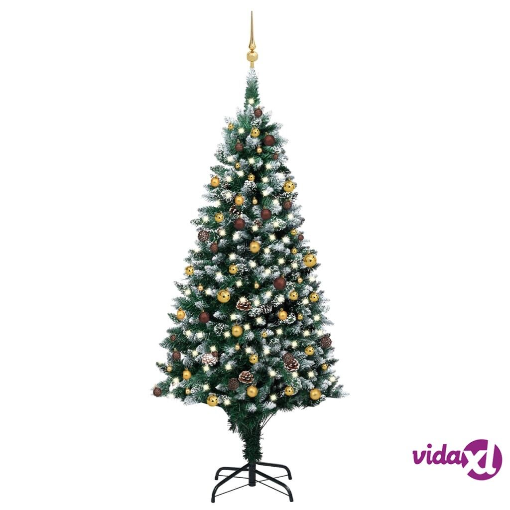 vidaXL Artificial Christmas Tree with LEDs&Ball Set&Pinecones 240 cm