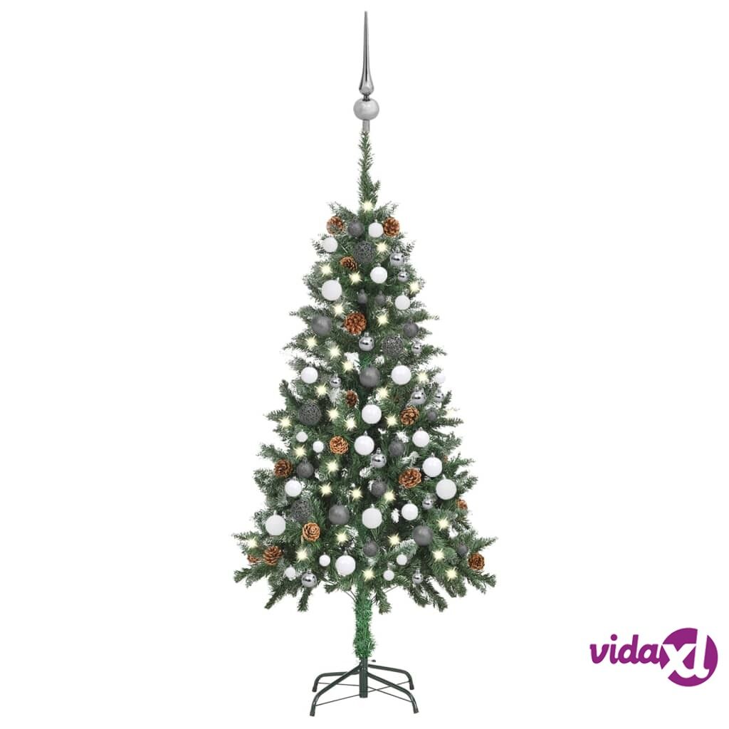 vidaXL Artificial Christmas Tree with LEDs&Ball Set Pine Cones 150 cm