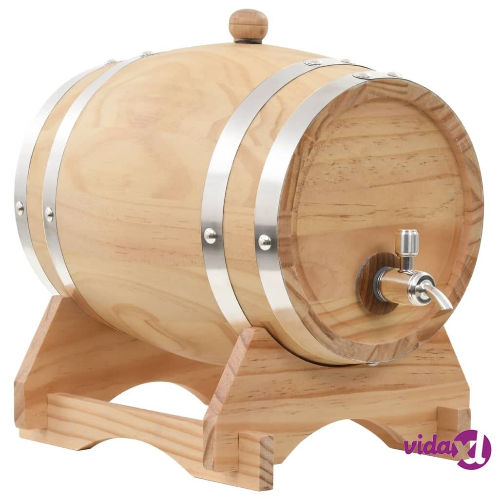 vidaXL Wine Barrel with Tap Solid Pinewood 6 L