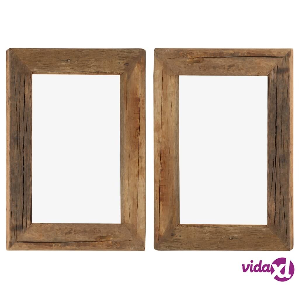 vidaXL Photo Frames 2 pcs 30x40 cm Solid Reclaimed Wood and Glass