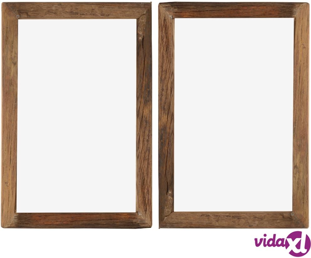 vidaXL Photo Frames 2 pcs 50x70 cm Solid Reclaimed Wood and Glass