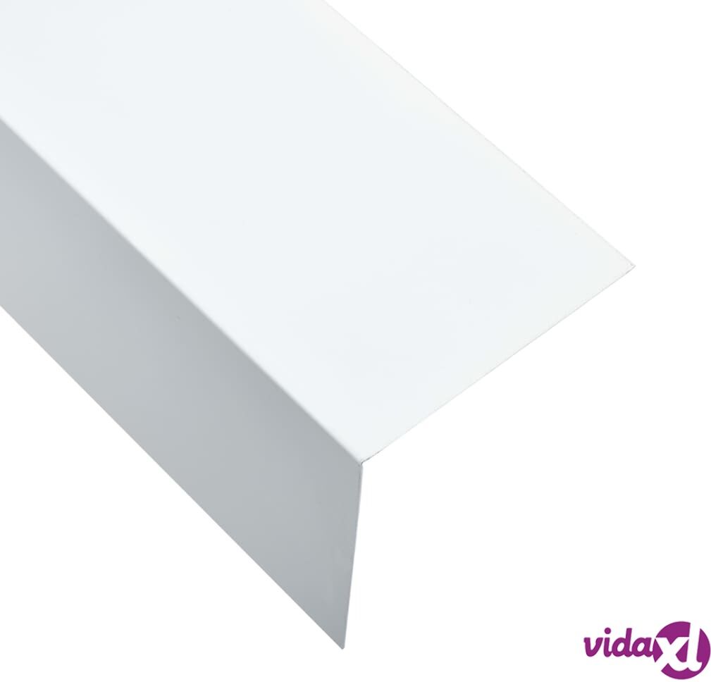 vidaXL L-shape 90° Angle Sheets 5 pcs Aluminium White 170cm 100x100 mm