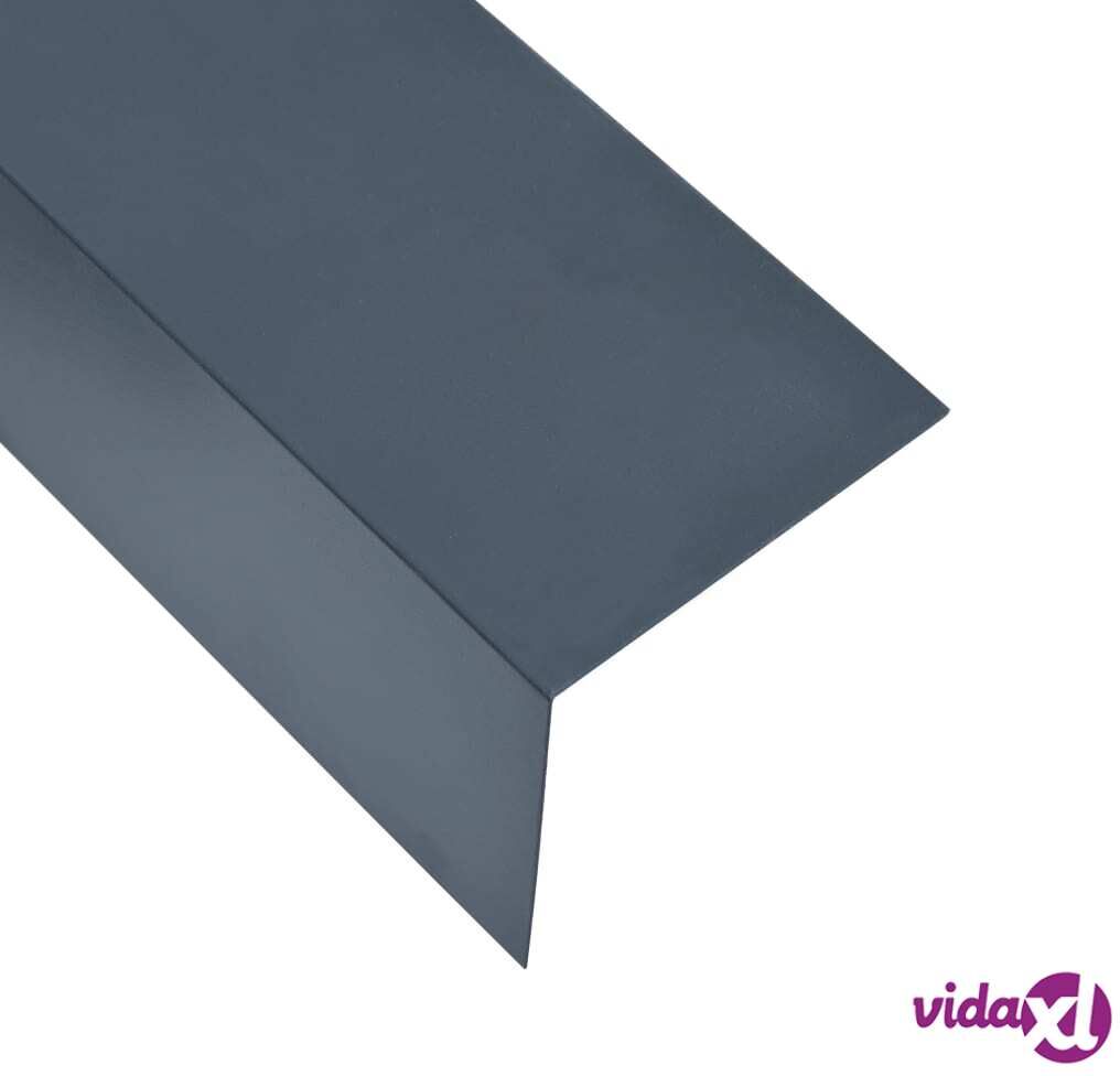 vidaXL L-shape 90° Angle Sheets 5 pcs Aluminium Anthracite 170cm 100x100 mm