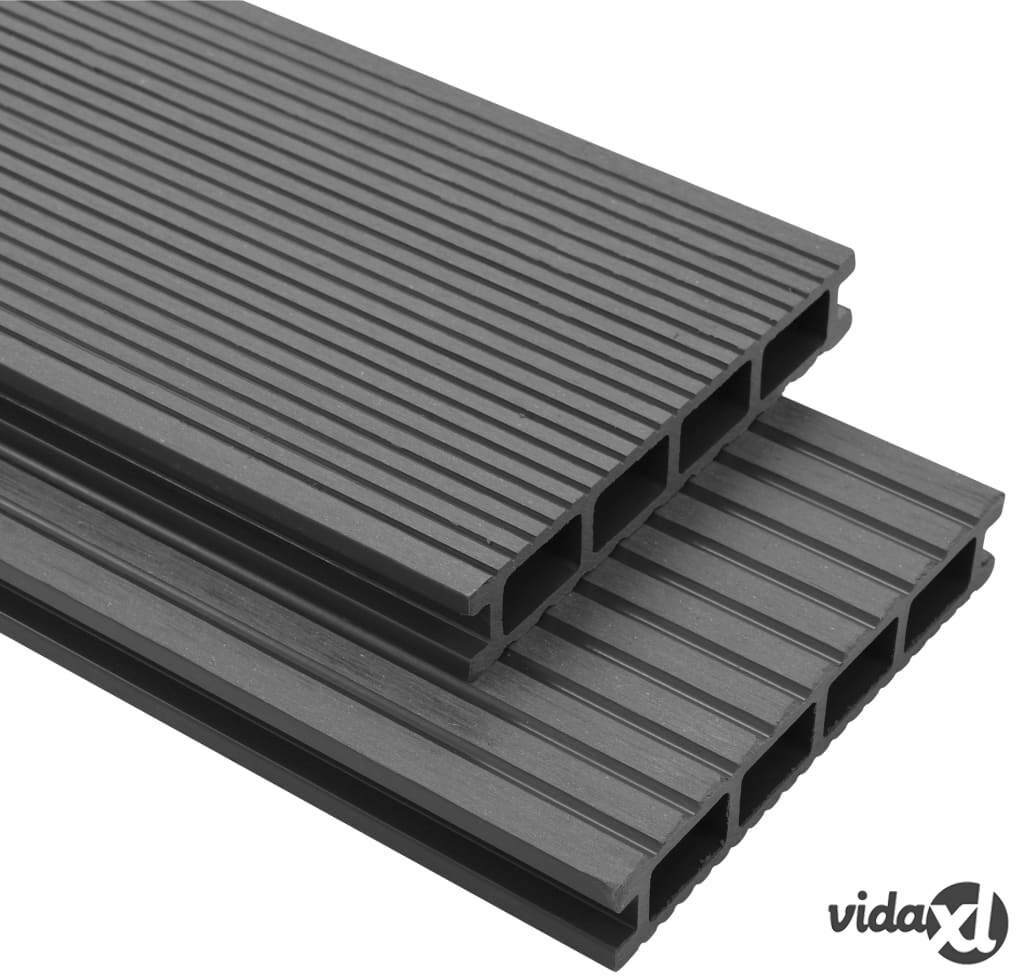 vidaXL WPC Decking Boards with Accessories 10 m² 4 m Grey