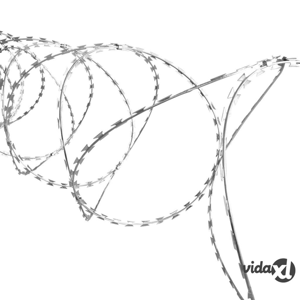 vidaXL Clipped Concertina NATO Razor Wire Galvanised Steel 300 m