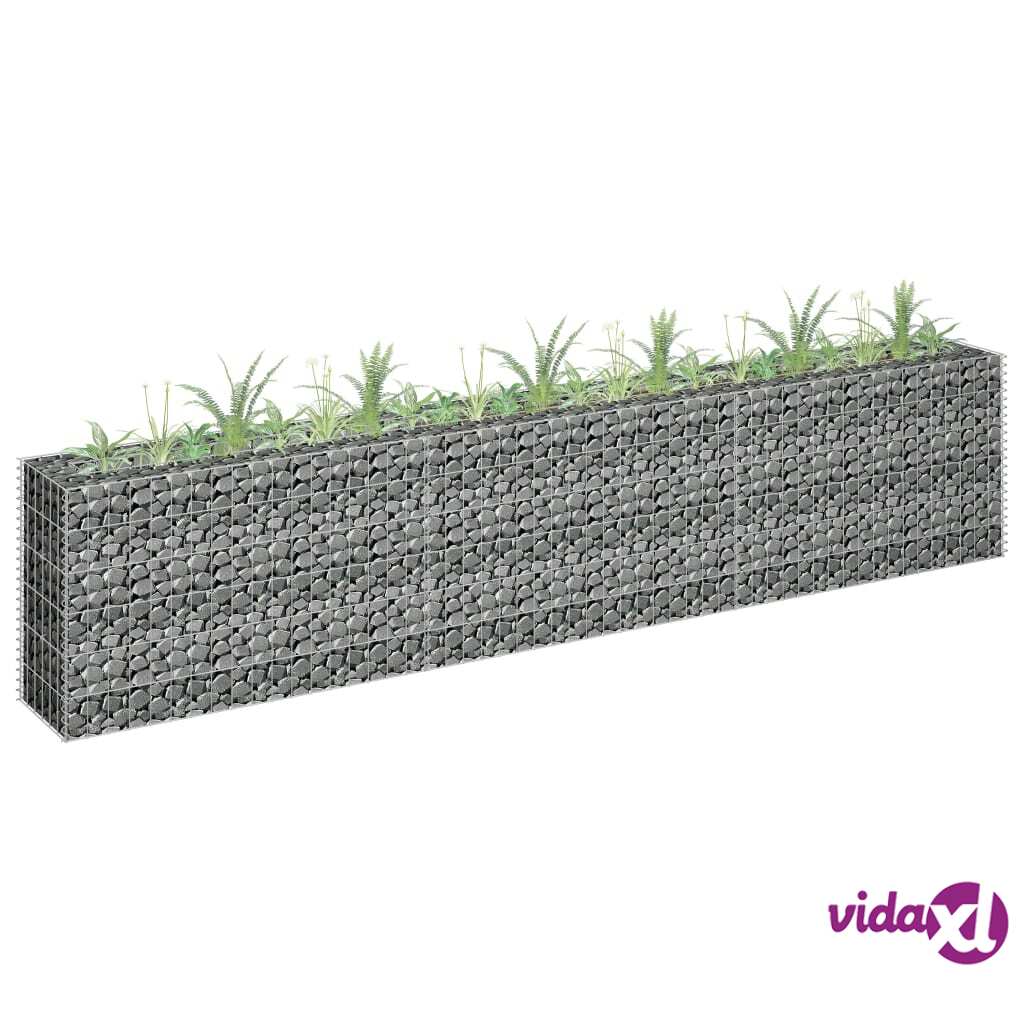 vidaXL Gabion Raised Bed Galvanised Steel 270x30x60 cm