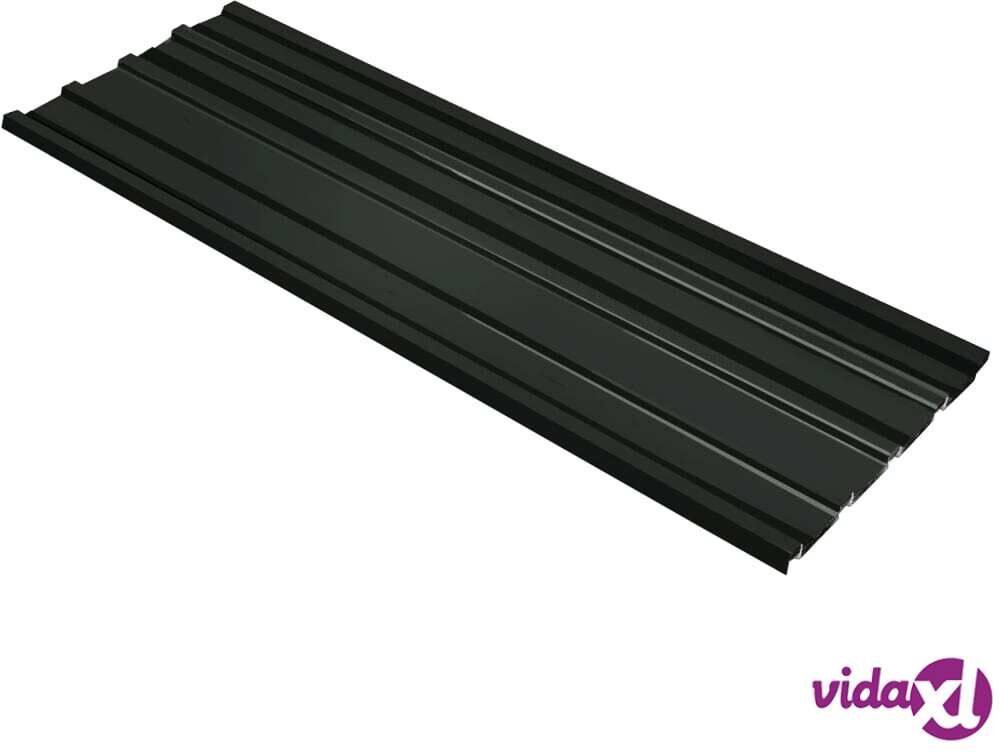 vidaXL Roof Panels 12 pcs Galvanised Steel Anthracite