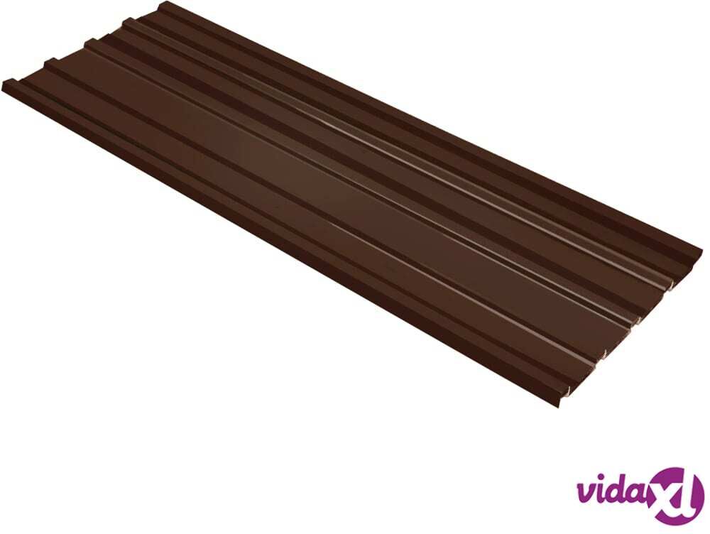 vidaXL Roof Panels 12 pcs Galvanised Steel Brown