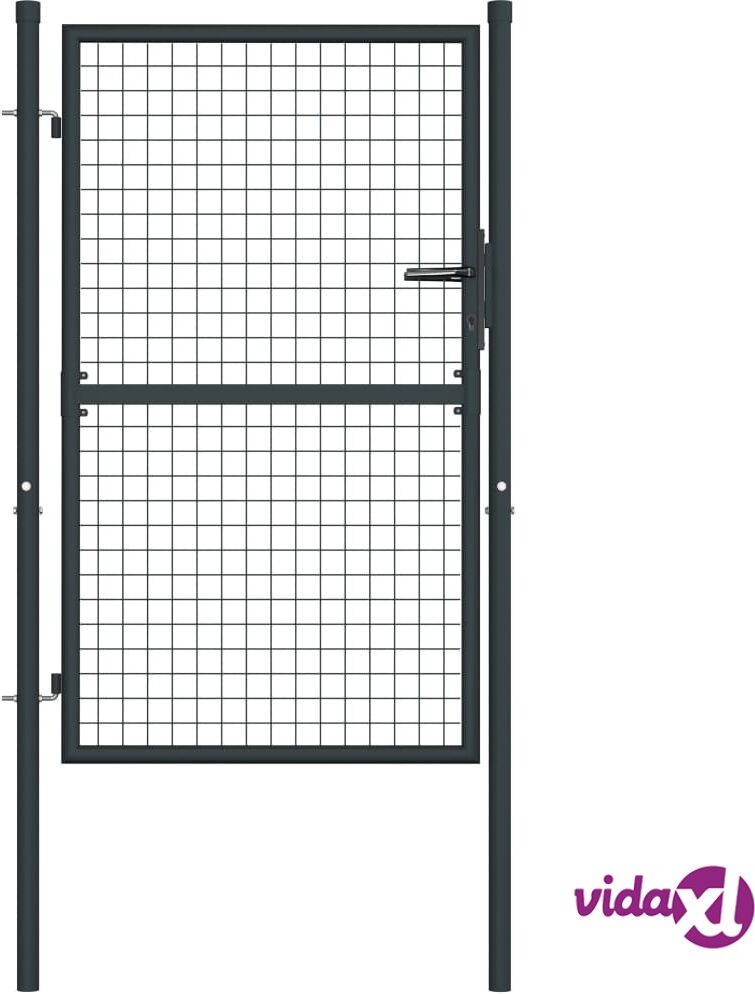 vidaXL Mesh Garden Gate Galvanised Steel 100x175 cm Grey