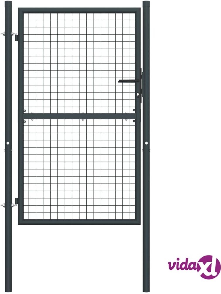 vidaXL Mesh Garden Gate Galvanised Steel 100x225 cm Grey