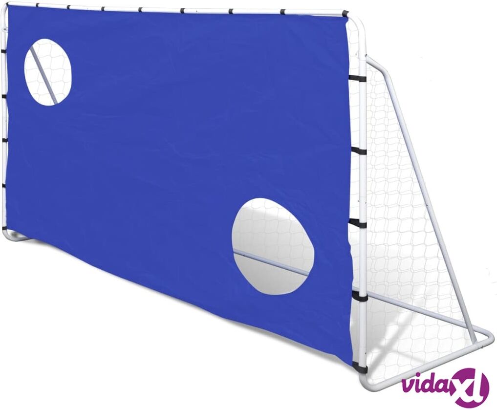 vidaXL Soccer Goal with Aiming Wall Steel 240 x 92 x 150 cm High-quality