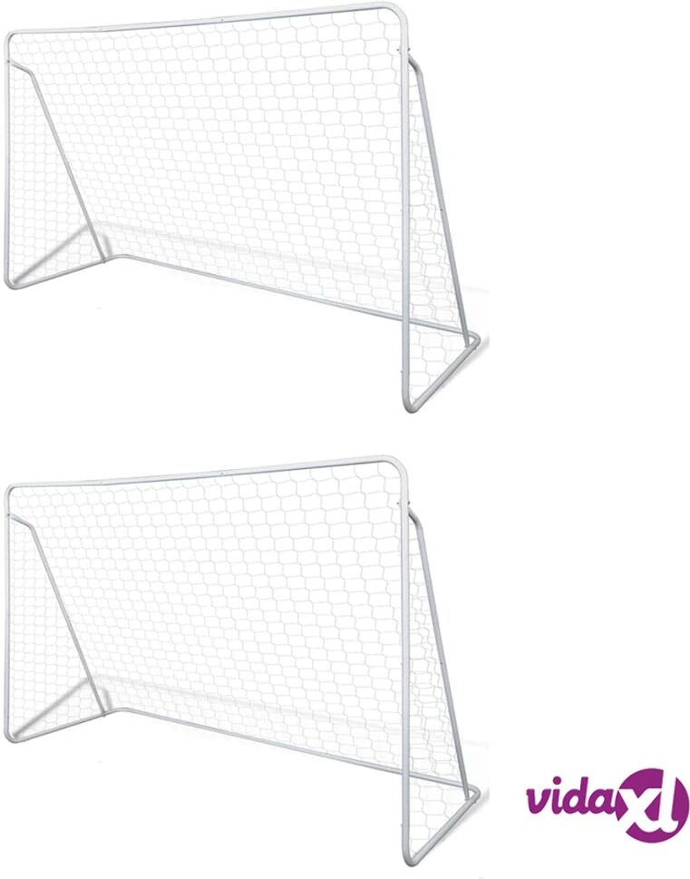 vidaXL Football Goal Nets Steel 2 pcs 240x90x150 cm