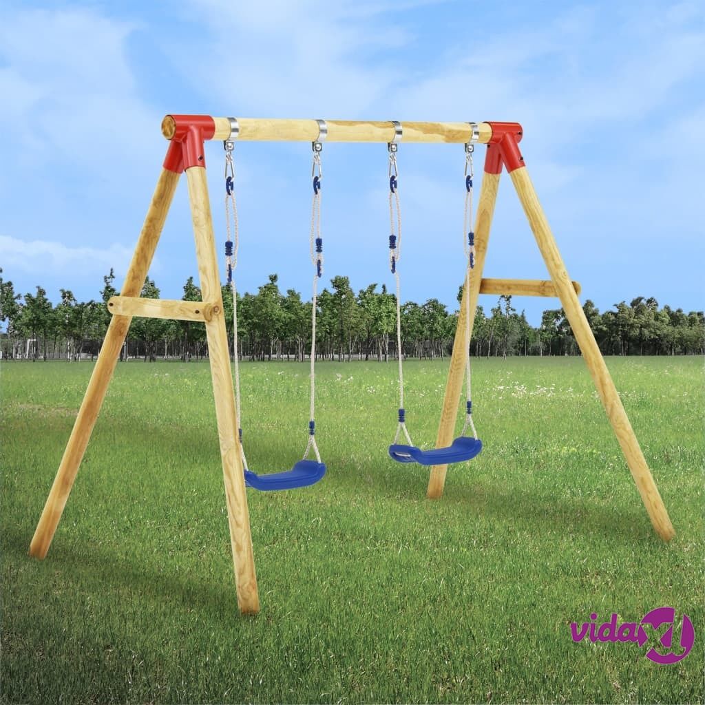 vidaXL Swing Set 230x130x166 cm Solid Pinewood