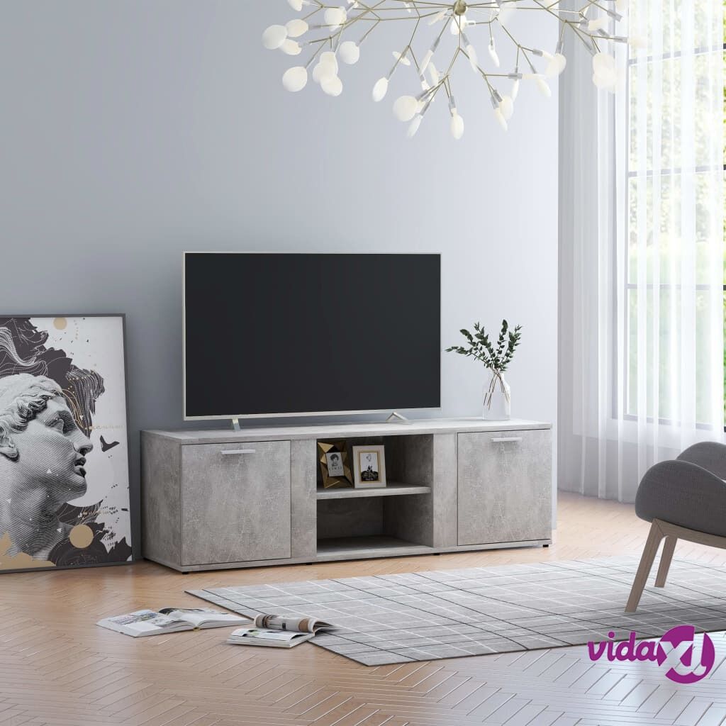 vidaXL TV Cabinet Concrete Grey 120x34x37 cm Chipboard