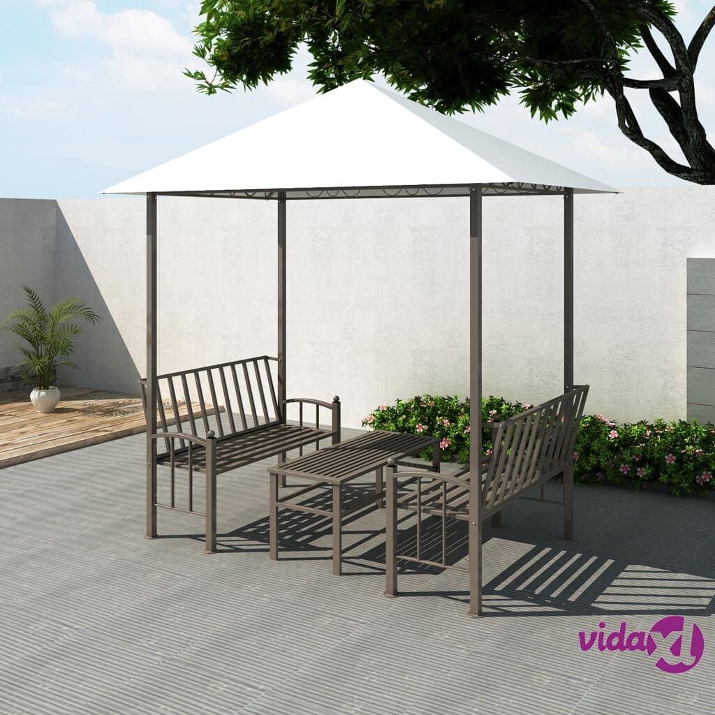 vidaXL Garden Pavilion with Table and Benches 2.5x1.5x2.4 m