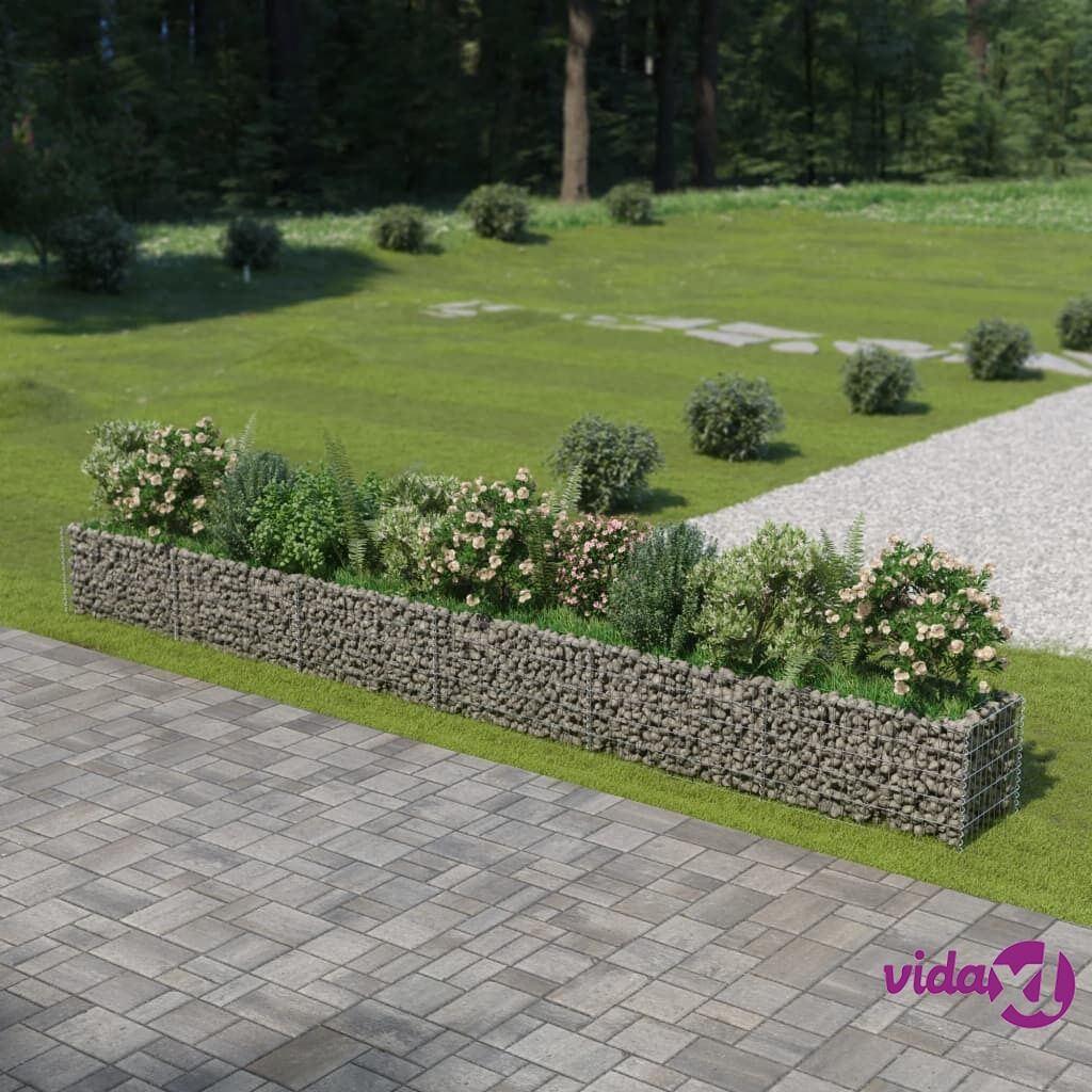 vidaXL Gabion Raised Bed Galvanised Steel 540x50x50 cm