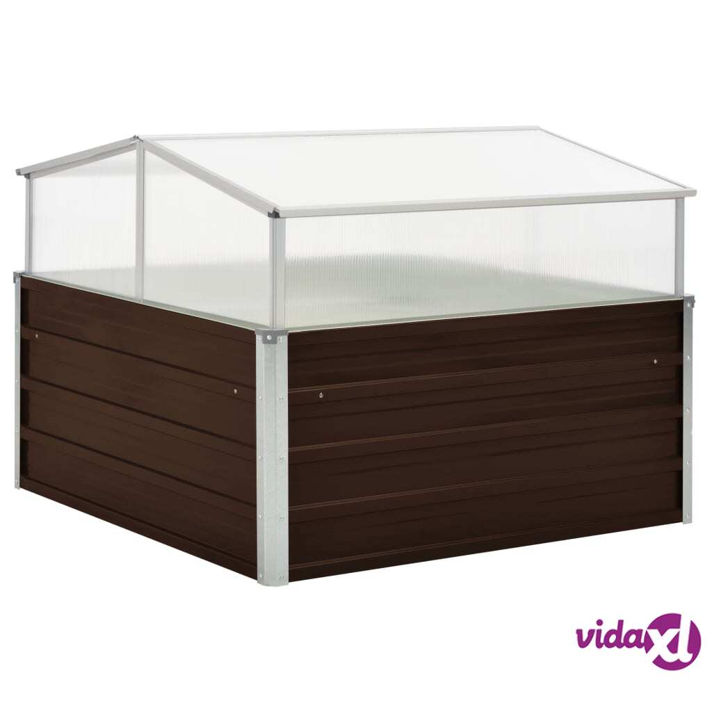 vidaXL Greenhouse Brown 100x100x85 cm Galvanised Steel