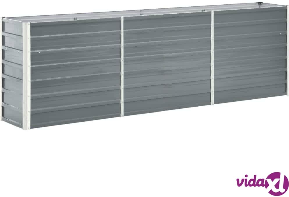 vidaXL 47040 vidaXL Garden Raised Bed Galvanised Steel 240x40x77 cm Grey