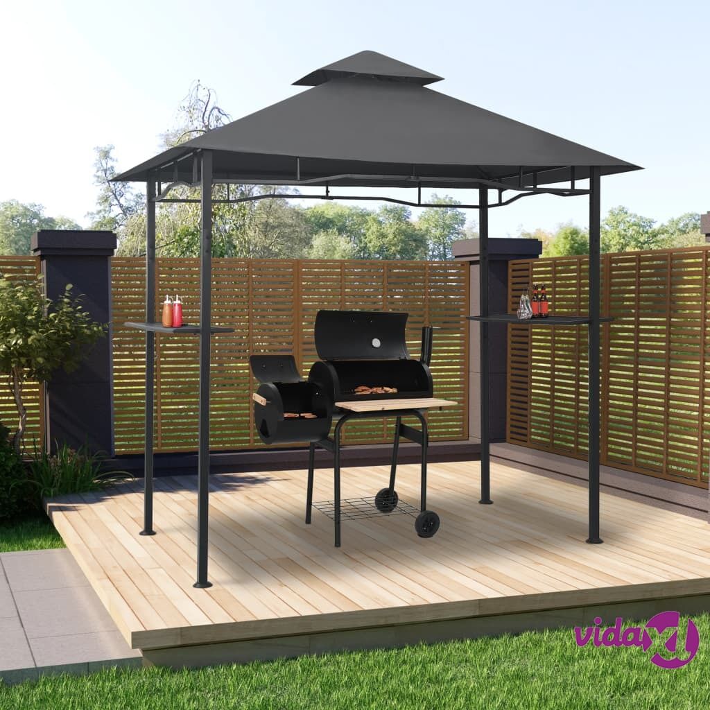 vidaXL BBQ Gazebo 240x150x255 cm Anthracite Steel