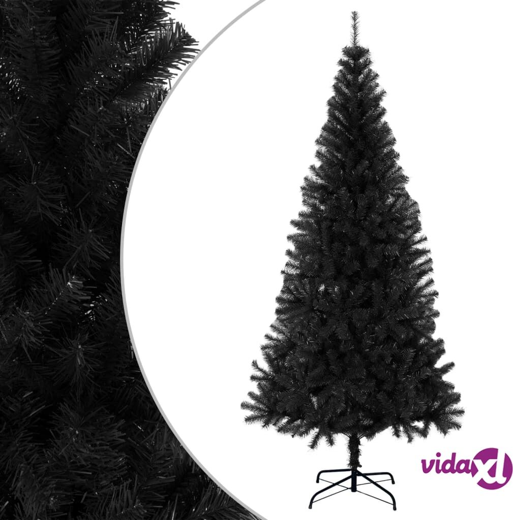 vidaXL Artificial Christmas Tree with Stand Black 210 cm PVC