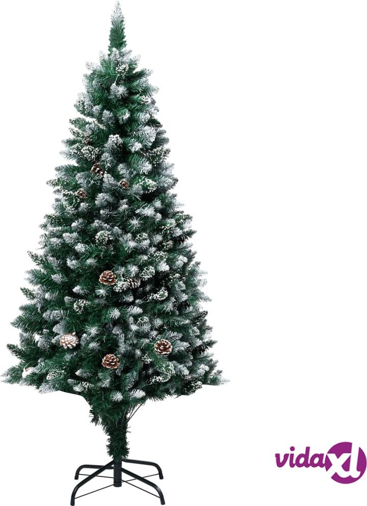 vidaXL Artificial Christmas Tree with Pine Cones and White Snow 150 cm